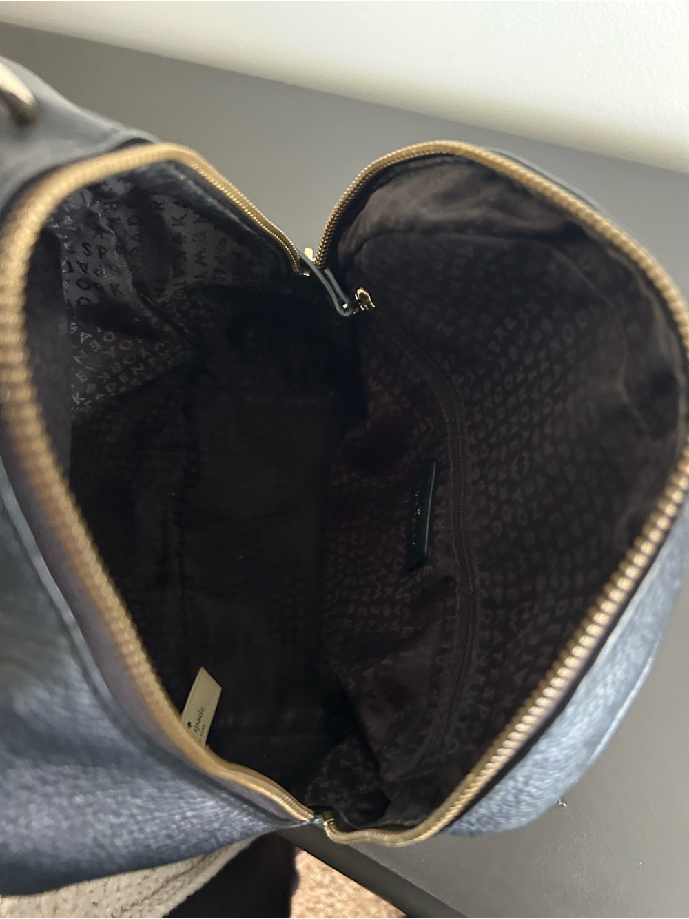 Kate Spade Black Leather Mini Backpack Gold Hardware Travel Purse - Picture 12 of 14